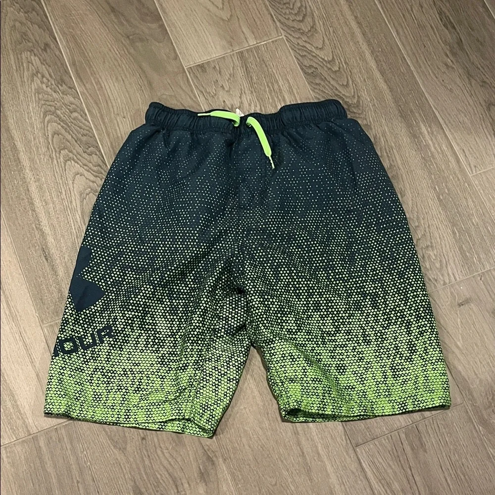 Under Armour Boys Blue and Green Swim Shorts Size: L
